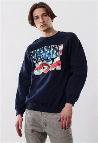 90'S VINTAGE MENS TEAM USA SWEATSHIRT CREW NECK
