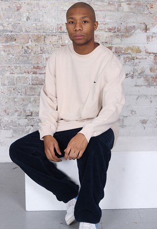 VINTAGE NIKE CHEST LOGO SWEATSHIRT BEIGE