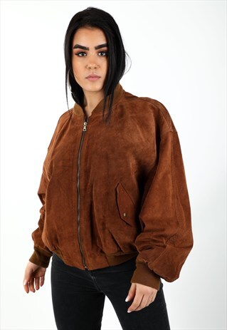 VINTAGE SUEDE BOMBER JACKET NJ21