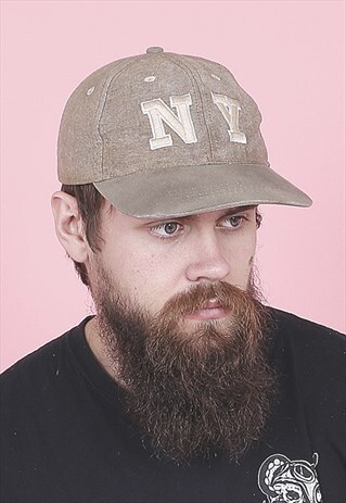 VINTAGE NY BEIGE BASEBALL CAP