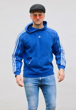 ADIDAS USA 90S ROYAL BLUE VINTAGE HOODIE