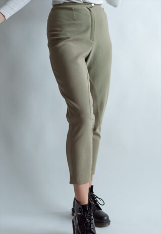 VINTAGE 80S STRETCHY JOGGER PANTS IN MOSS