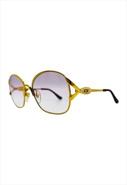 Christian Dior Sunglasses Round Pink Tinted Gold Oversized 