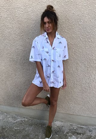 PATTERNED OVERSIZED RETRO VINTAGE UNISEX FESTIVAL SHIRT