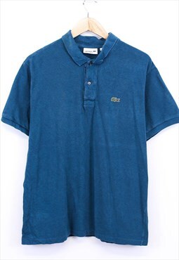 Vintage Lacoste Polo Shirt Blue Short Sleeve With Chest Logo