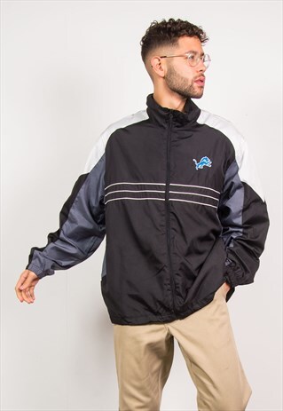 REEBOK WINDBREAKER TRACKSUIT JACKET NFL DETROIT LIONS