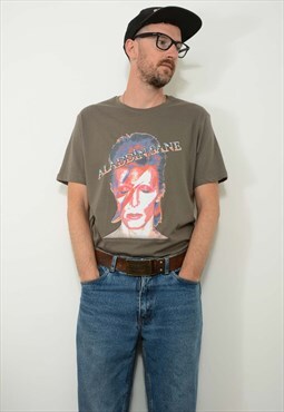 David Bowie Aladdin Sane T-shirt Grey Size XL