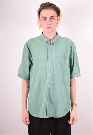 LEVI'S MENS VINTAGE SHIRT XL GREEN 90S