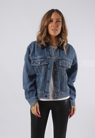 VINTAGE DENIM JACKET UK 10 SMALL (HDP)