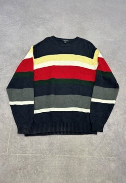 Nautica Knitted Jumper Striped Patterned Chunky Knit Sweater