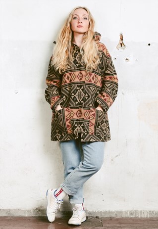 VINTAGE 80S REVERSIBLE AZTEC COAT
