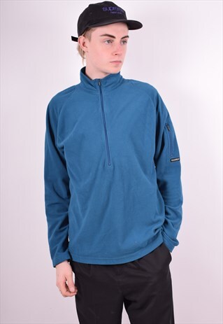 NIKE MENS VINTAGE FLEECE JUMPER LARGE BLUE 90'S