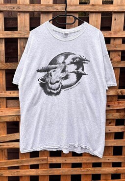Retro timber wolf lake wolf grey nature T-shirt XL