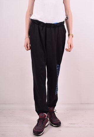 NIKE MENS VINTAGE TRACKSUIT TROUSERS W34 L30 BLACK 90S
