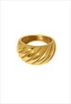 CHUNKY GOLD ROPE DOME RING