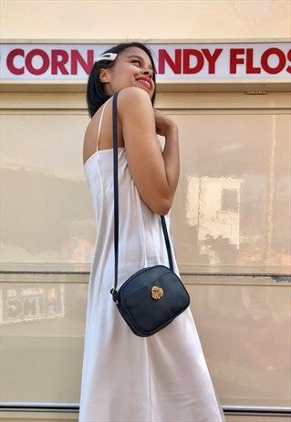 VINTAGE BLUE SHOULDER ACROSS BODY BAG
