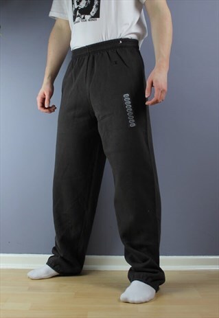 VINTAGE CHAMPION SWEATPANTS IN BROWN WITH EMBROIDERED LOGO