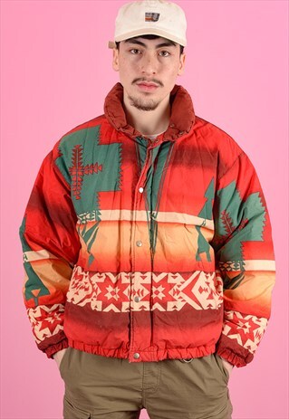 VINTAGE RARE RALPH LAUREN 90S AZTEC PRINT JACKET