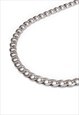 HEAVYWEIGHT STEEL SILVER FINISH CURB NECK CHAIN NECKLACE