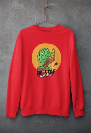 DONT BE STRESS BE LEAF GECKO SUN PLANT RED SWEATSHIRT