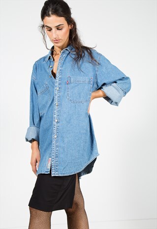 VINTAGE 80'S LEVI'S DENIM OVERSIZED SHIRT / 0092 / 403