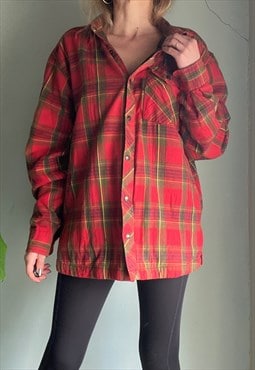 Vintage Checked Flannel Shirt with Fleece Lining