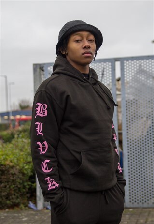 NEW IN - OLDE ENGLISH BLACK & PINK HOODIE