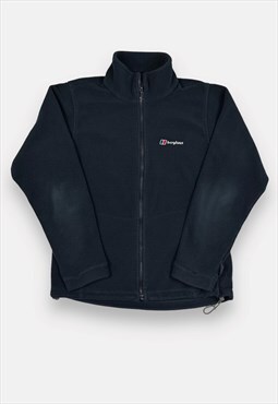 Vintage Berghaus embroidered navy blue fleece jacket size S
