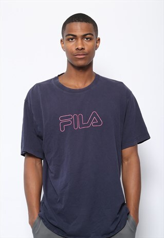 VINTAGE FILA LOGO T-SHIRT BLUE