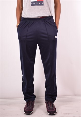CHAMPION MENS VINTAGE TRACKSUIT TROUSERS MEDIUM BLUE 90S