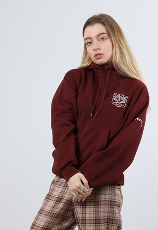 CHAMPION SMALL BURGUNDY EMBROIDERED HOODIE