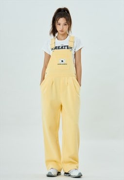 Yellow dungarees preppy overalls Kawaii jumpsuit