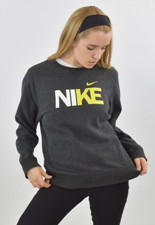 VINTAGE 90S GREY NIKE CREW NECK SWEATSHIRT