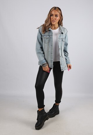 VINTAGE DENIM JACKET OLD NAVY FITTED UK 16 - 18 XL (FB3D)