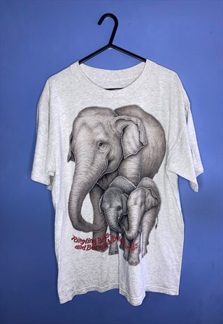 VINTAGE GREY RINGLING BROS CIRCUS ELEPHANT MEDIUM T-SHIRT