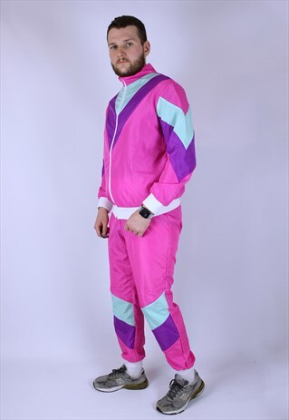 VINTAGE FULL TRACKSUIT TOP AND PANTS RARE MULTICOLOR