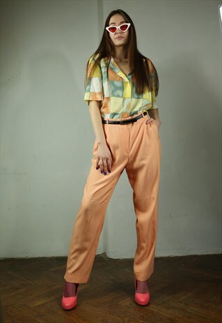VINTAGE 90'S BAGGY WIDE LEG SUMMER FESTIVAL COLLAR TROUSERS