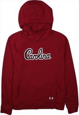 Vintage 90's Under Armour Hoodie Carolina Pullover Burgundy