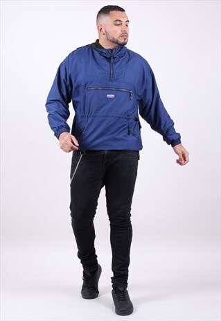 VINTAGE 1/4 ZIP HOODED JACKET