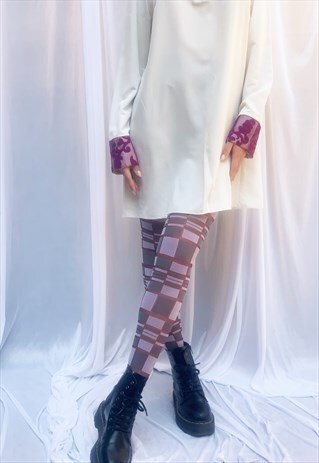 VINTAGE 1970S TIGHTS IN PURPLE DEAD STOCK