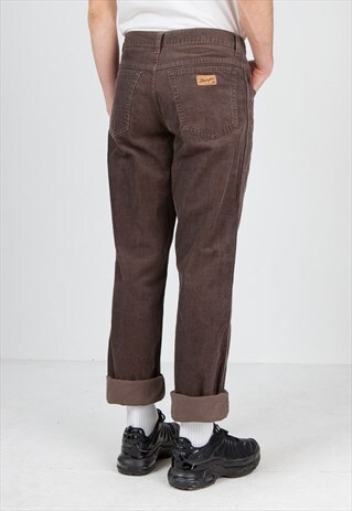 VINTAGE BROWN WRANGLER CORDUROY TROUSERS BOTTOMS