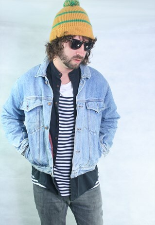 VINTAGE 80'S USA DENIM LINED WINTER OVERSIZED JACKET