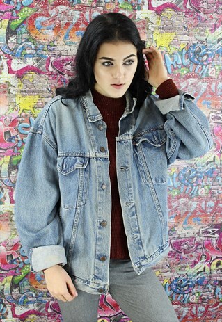 VINTAGE 80S MID BLUE LEVI'S DENIM JACKET. UNISEX.