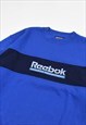 VINTAGE 90S REEBOK EMBROIDERED LOGO SWEATSHIRT IN BLUE