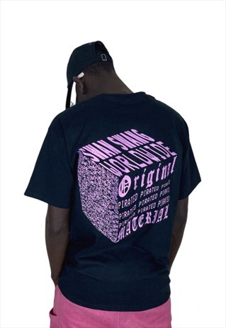 SWAN SWANG LILAC STATIC BLACK T-SHIRT