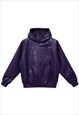 Faux leather hoodie PU pullover utility punk jumper purple