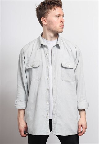 VINTAGE CORDUROY CORD SHIRT GREY