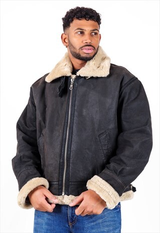 VINTAGE FAUX FUR LEATHER JACKET J3267
