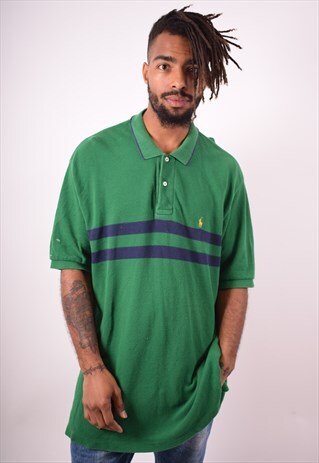 POLO RALPH LAUREN MENS VINTAGE POLO SHIRT XXL GREEN 90S