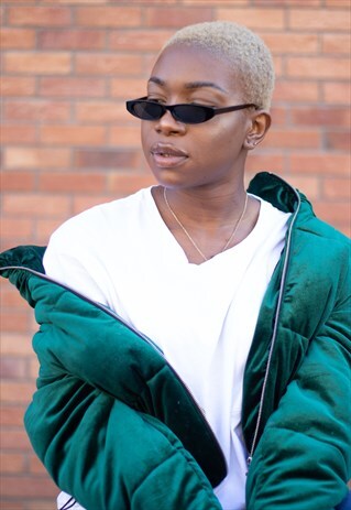 ICY SLIM SMALL Y2K 90S SUNGLASSES IN BLACK